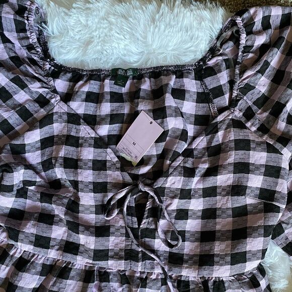Wild Fable Black & Purple Checkered Dress Size Medium NEW With Tags - Picture 10 of 10